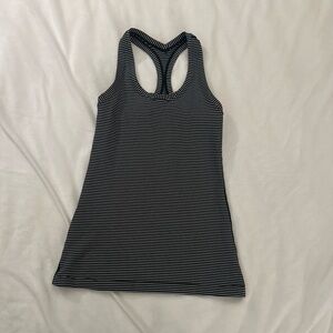 Black and White Striped Lululemon Racerback Tank